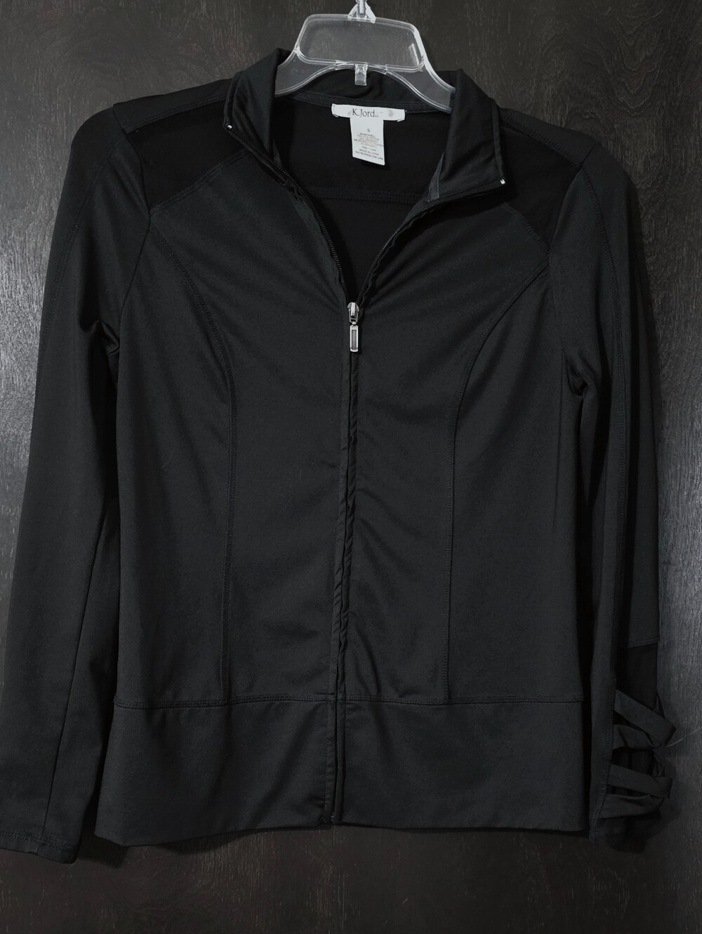 K.Jordan Black Full-Zip Mesh Panels Athletic Women's Jacket Women's Size S